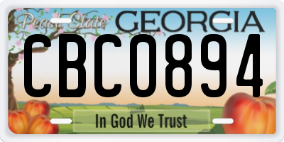 GA license plate CBC0894