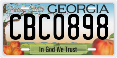 GA license plate CBC0898