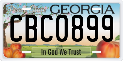 GA license plate CBC0899