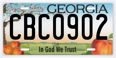 GA license plate CBC0902