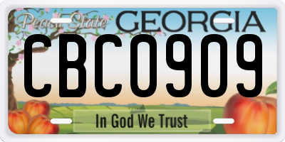 GA license plate CBC0909