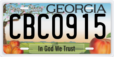 GA license plate CBC0915