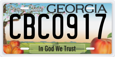 GA license plate CBC0917