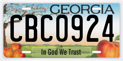 GA license plate CBC0924