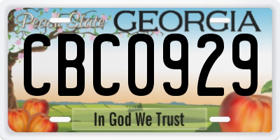GA license plate CBC0929