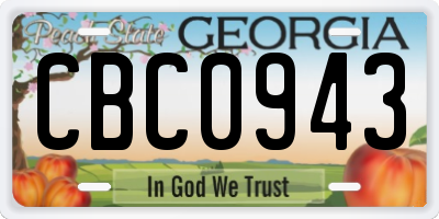 GA license plate CBC0943
