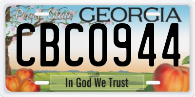 GA license plate CBC0944