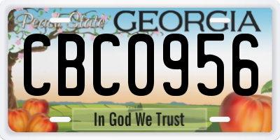 GA license plate CBC0956