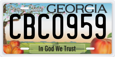 GA license plate CBC0959