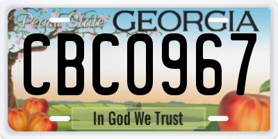 GA license plate CBC0967