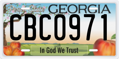 GA license plate CBC0971