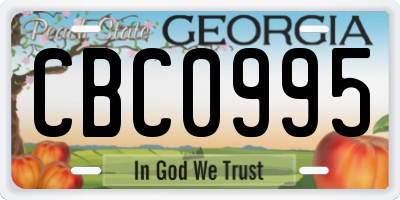 GA license plate CBC0995