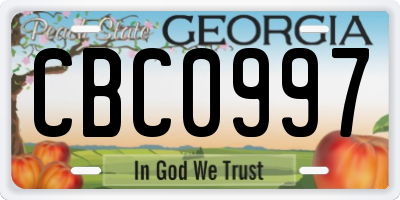 GA license plate CBC0997