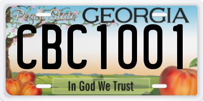 GA license plate CBC1001