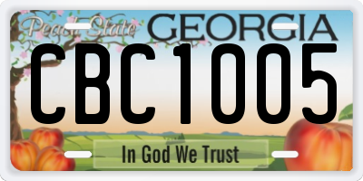 GA license plate CBC1005