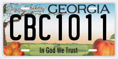 GA license plate CBC1011
