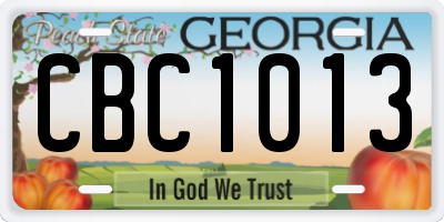 GA license plate CBC1013