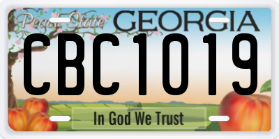 GA license plate CBC1019