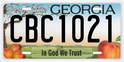 GA license plate CBC1021