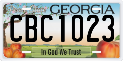 GA license plate CBC1023