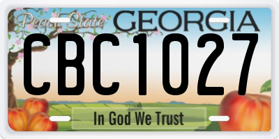 GA license plate CBC1027