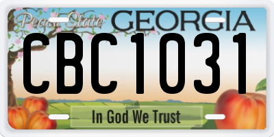 GA license plate CBC1031