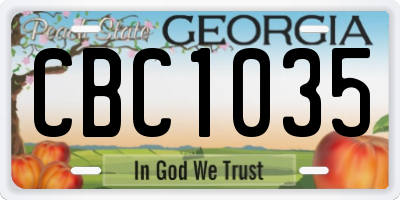 GA license plate CBC1035