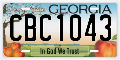 GA license plate CBC1043