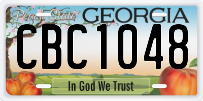 GA license plate CBC1048