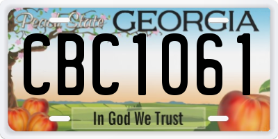 GA license plate CBC1061