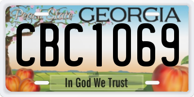 GA license plate CBC1069