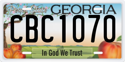 GA license plate CBC1070