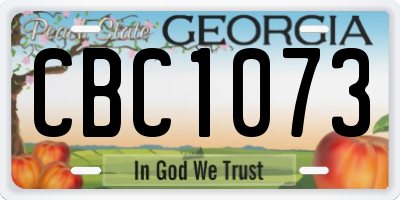 GA license plate CBC1073