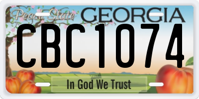 GA license plate CBC1074