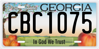 GA license plate CBC1075