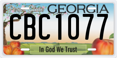GA license plate CBC1077