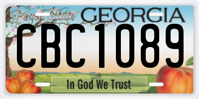 GA license plate CBC1089