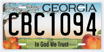 GA license plate CBC1094