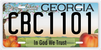 GA license plate CBC1101