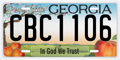 GA license plate CBC1106