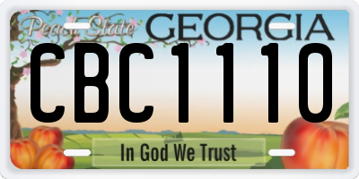 GA license plate CBC1110