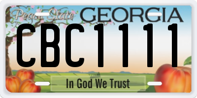 GA license plate CBC1111