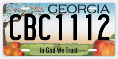 GA license plate CBC1112