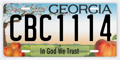 GA license plate CBC1114