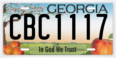 GA license plate CBC1117