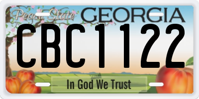 GA license plate CBC1122
