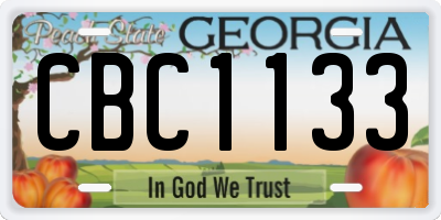 GA license plate CBC1133