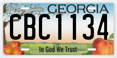 GA license plate CBC1134