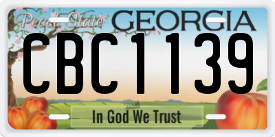 GA license plate CBC1139