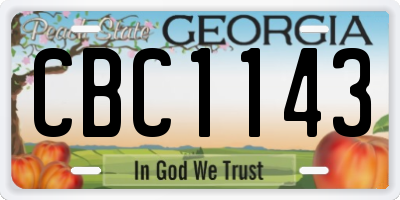 GA license plate CBC1143